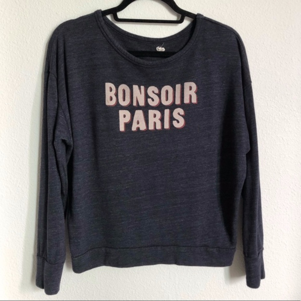 COPY - SUNDRY Bonsoir Paris Print Sweater